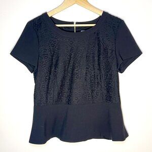 DKNY Black Lace Peplum Top – Size 12